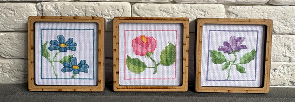 🌸 Trio de Quadros Bordados em Ponto Cruz 🧵✨