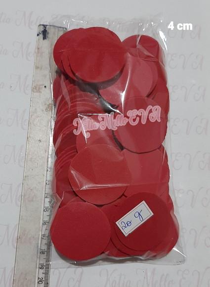 Circulo em Eva 4 cm Vermelho
