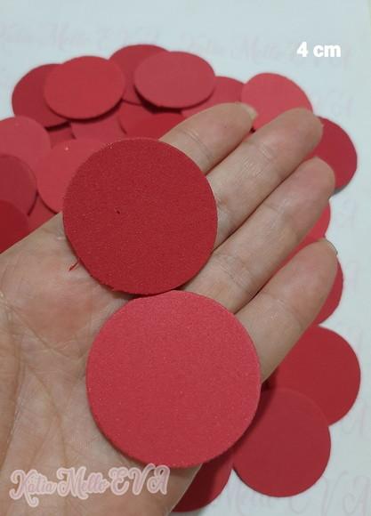 Circulo em Eva 4 cm Vermelho