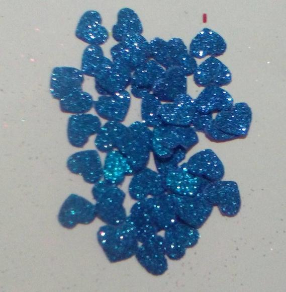 Coração em eva com gliter 1,5 cm