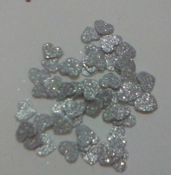 Coração em eva com gliter 1,5 cm