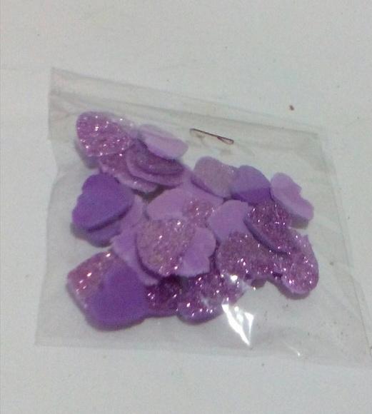 Coração em eva com gliter 1,5 cm