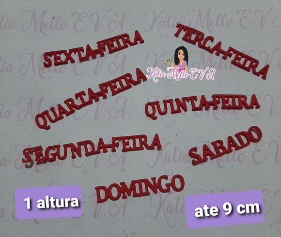 Dia da semana em eva 9 cm