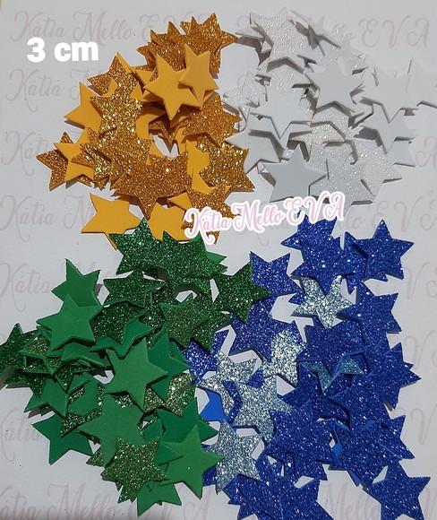 Estrela em Eva com Gliter 3 cm Copa do Mundo