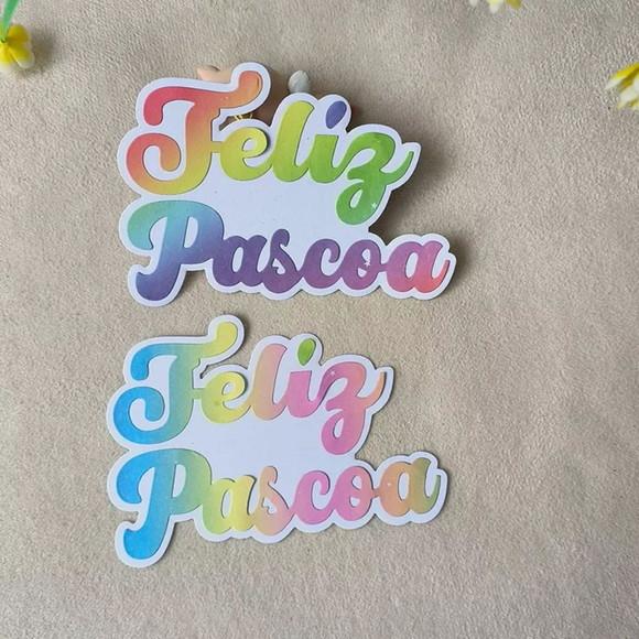 Faca 12 cm Feliz Páscoa