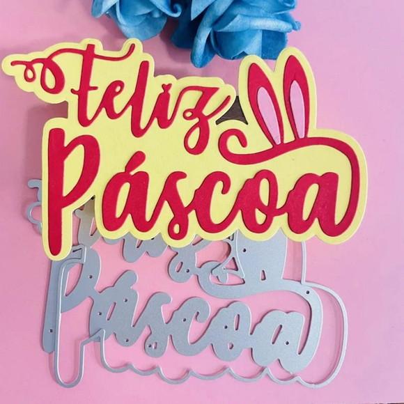 Faca 14 cm Feliz Páscoa
