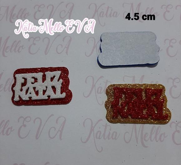 Feliz Natal com Gliter 4.5 cm Pet Adesivos