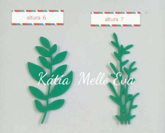 Folhas em eva kit 5 cm
