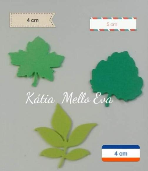Folhas em eva kit 5 cm
