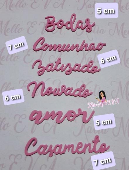 Kit escritas em eva 7 cm
