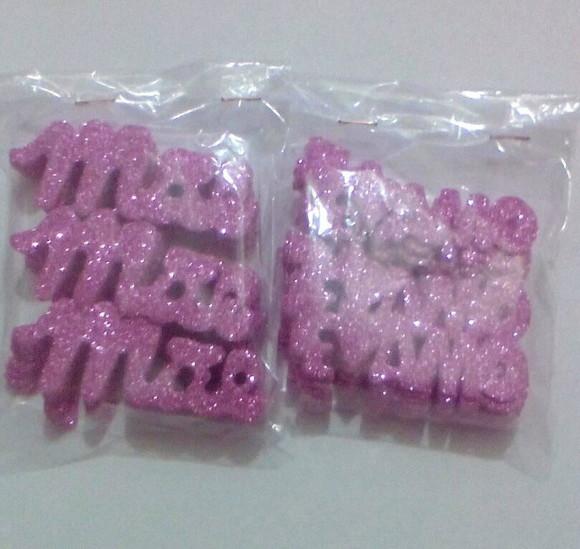Mãe e te amo em eva kit 7 cm