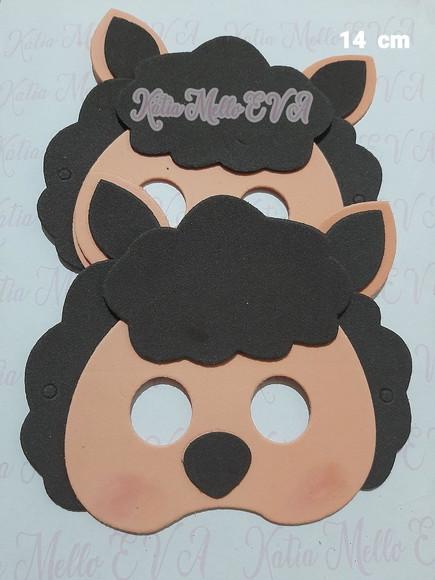 Mascara 14 cm Ovelhinhas Marrom