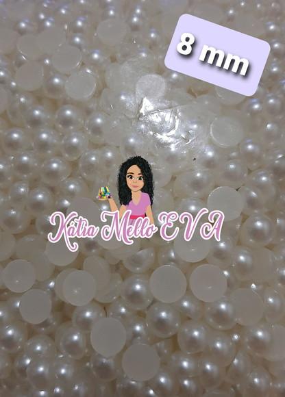 Meia pérola 8 mm cor bege