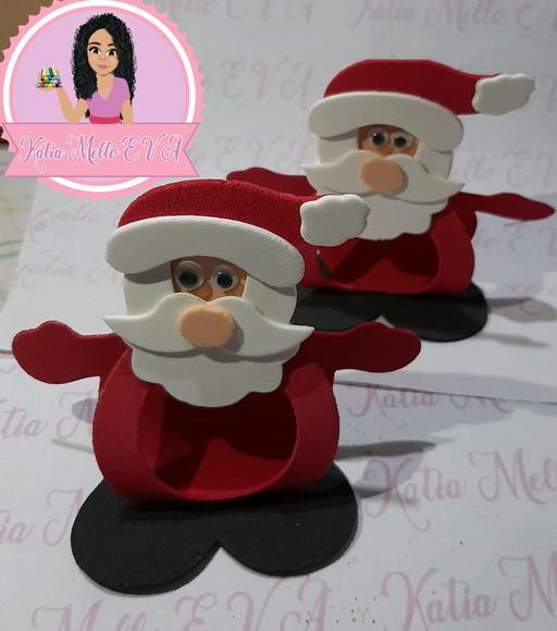 porta bombom em eva papai noel