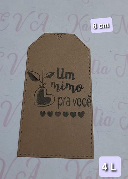 Tags papel kraft 8 cm um mimo pra voce