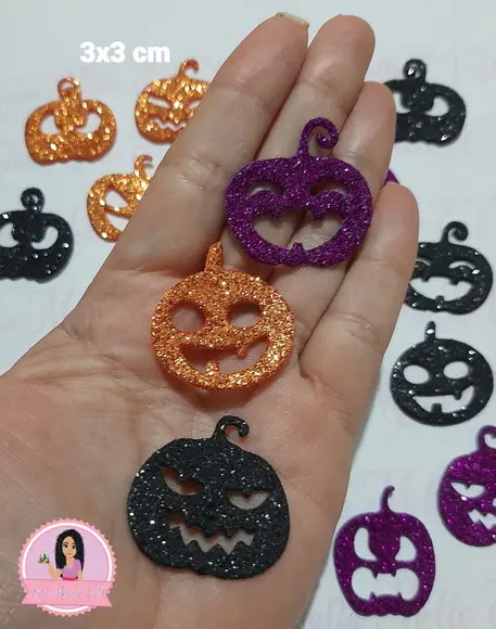 3 cm Halloween em Eva com Gliter