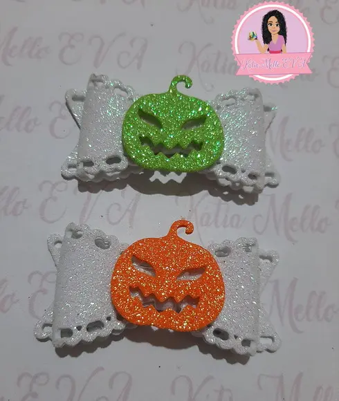 3 cm Halloween em Eva com Gliter Neon