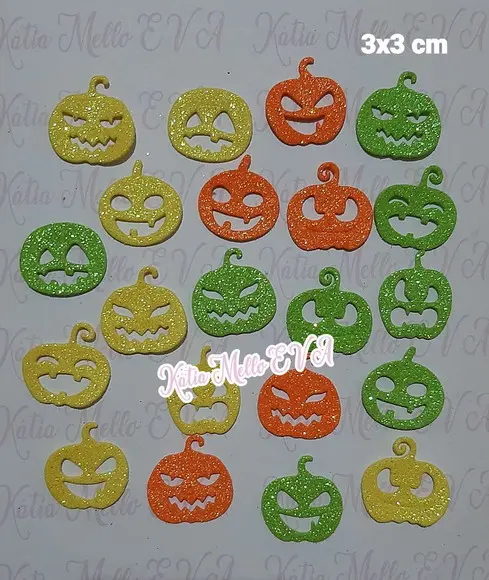 3 cm Halloween em Eva com Gliter Neon