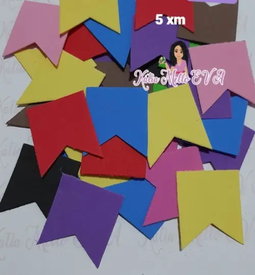 5 cm Bandeirinhas em Eva