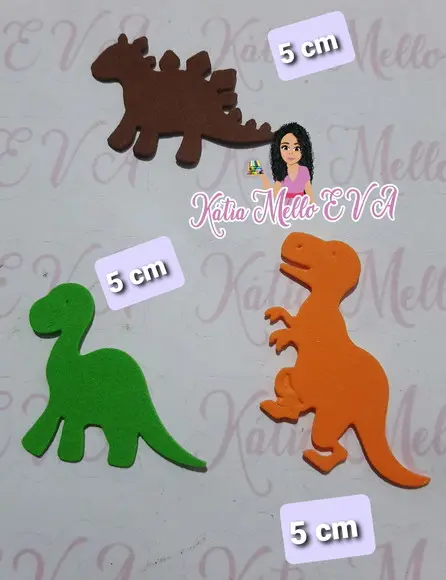 5 cm dinossauros em eva