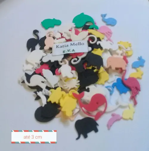 Apliques animais kit até 3 cm com 100 peças