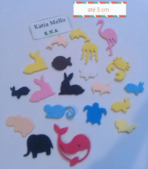 Apliques animais kit até 3 cm com 100 peças