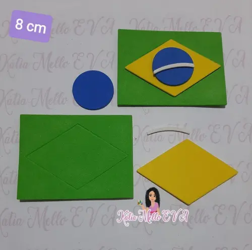 Bandeira Em 8 Cm Eva