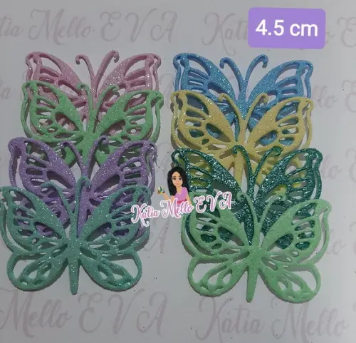 Borboletas em eva 4 cm candy color