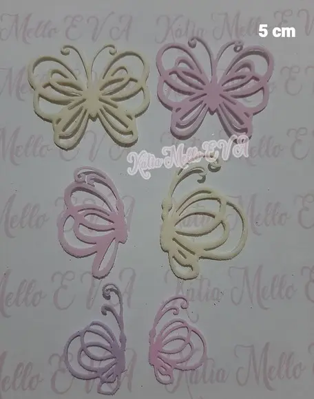 Borboletas em Eva 5 cm Cores Candy