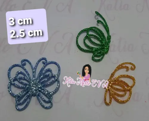 Borboletas em eva kit 3 cm