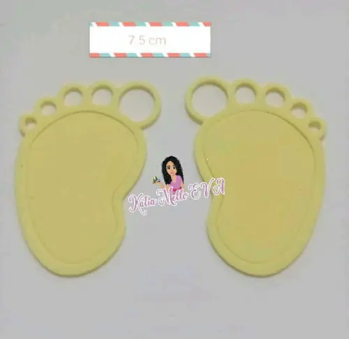 Chá de bebê em eva pezinho 7.5 cm