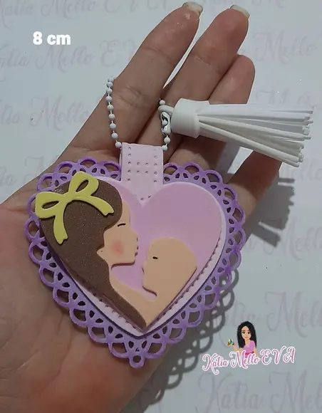 Chaveiro em Eva Dia das Mães 8 cm