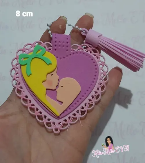 Chaveiro em Eva Dia das Mães 8 cm