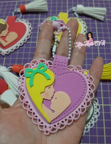 Chaveiro em Eva Dia das Mães 8 cm