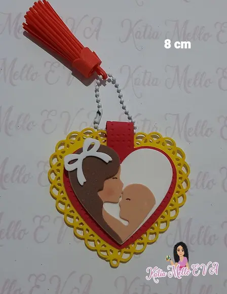 Chaveiro em Eva Dia das Mães 8 cm