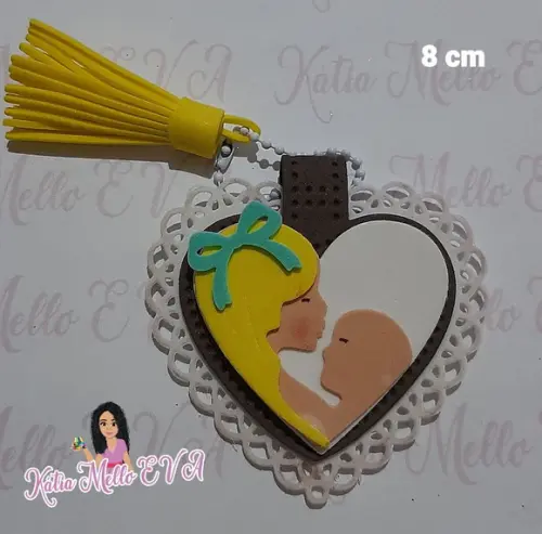 Chaveiro em Eva Dia das Mães 8 cm
