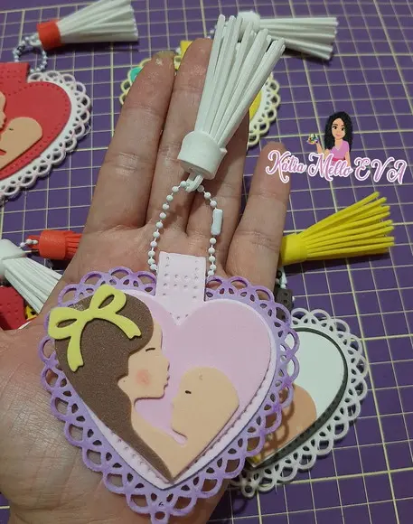 Chaveiro em Eva Dia das Mães 8 cm