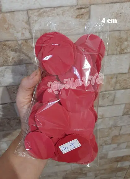 Circulo em Eva 4 cm Vermelho
