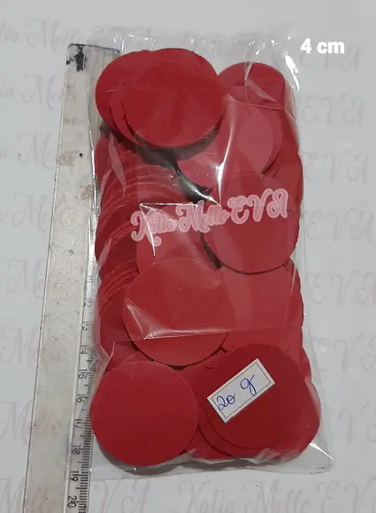 Circulo em Eva 4 cm Vermelho