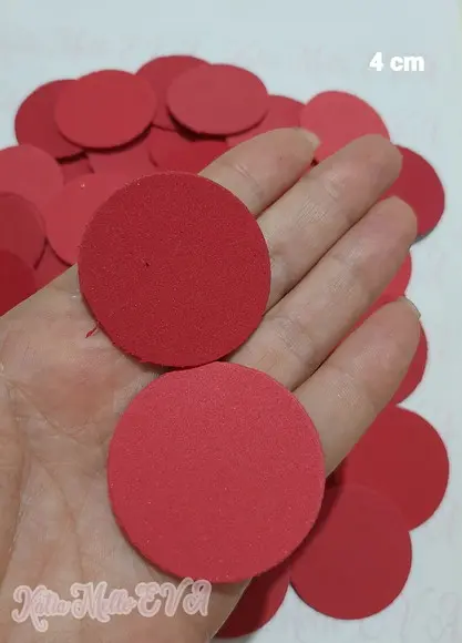 Circulo em Eva 4 cm Vermelho