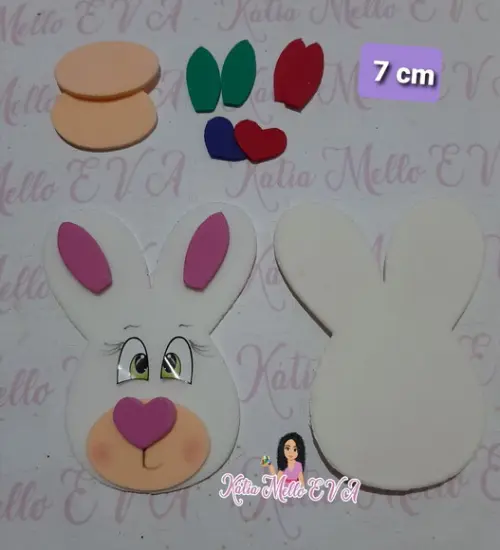 Coelho da Páscoa 7 cm pegue e monte