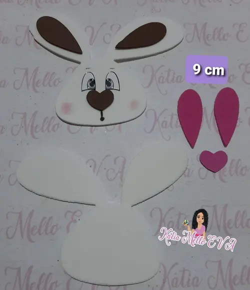 Coelhos da Páscoa 9 cm pegue e monte