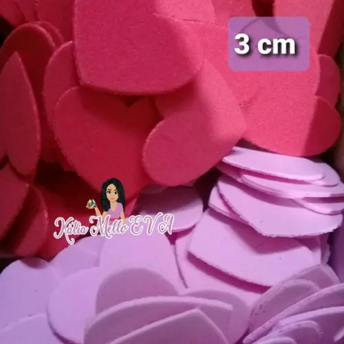 coração em eva 3 cm