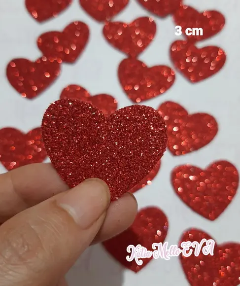 coração em eva 3 cm