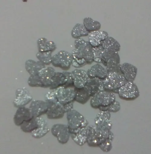 Coração em eva com gliter 1,5 cm