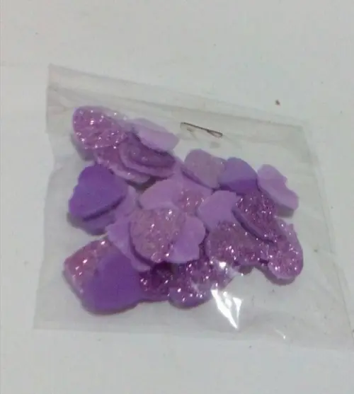 Coração em eva com gliter 1,5 cm