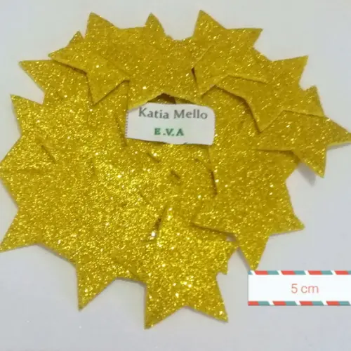 Estrela de eva com gliter 5 cm