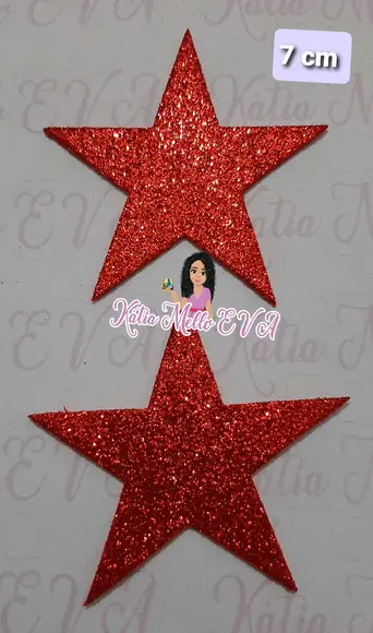 Estrela de Eva com Gliter 7 cm