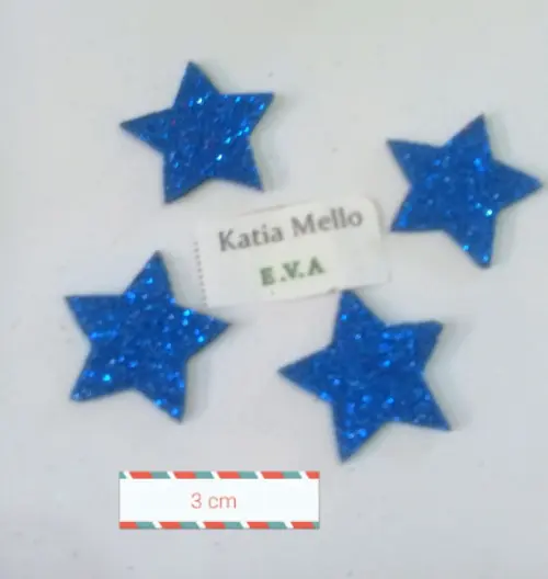 Estrela em Eva com gliter 3 cm