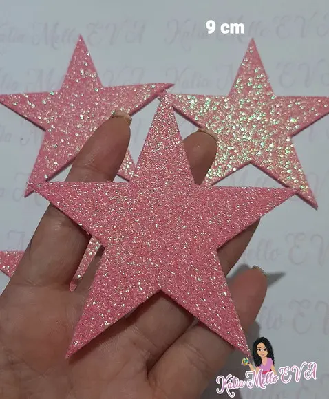Estrela de Eva com Gliter 9 cm